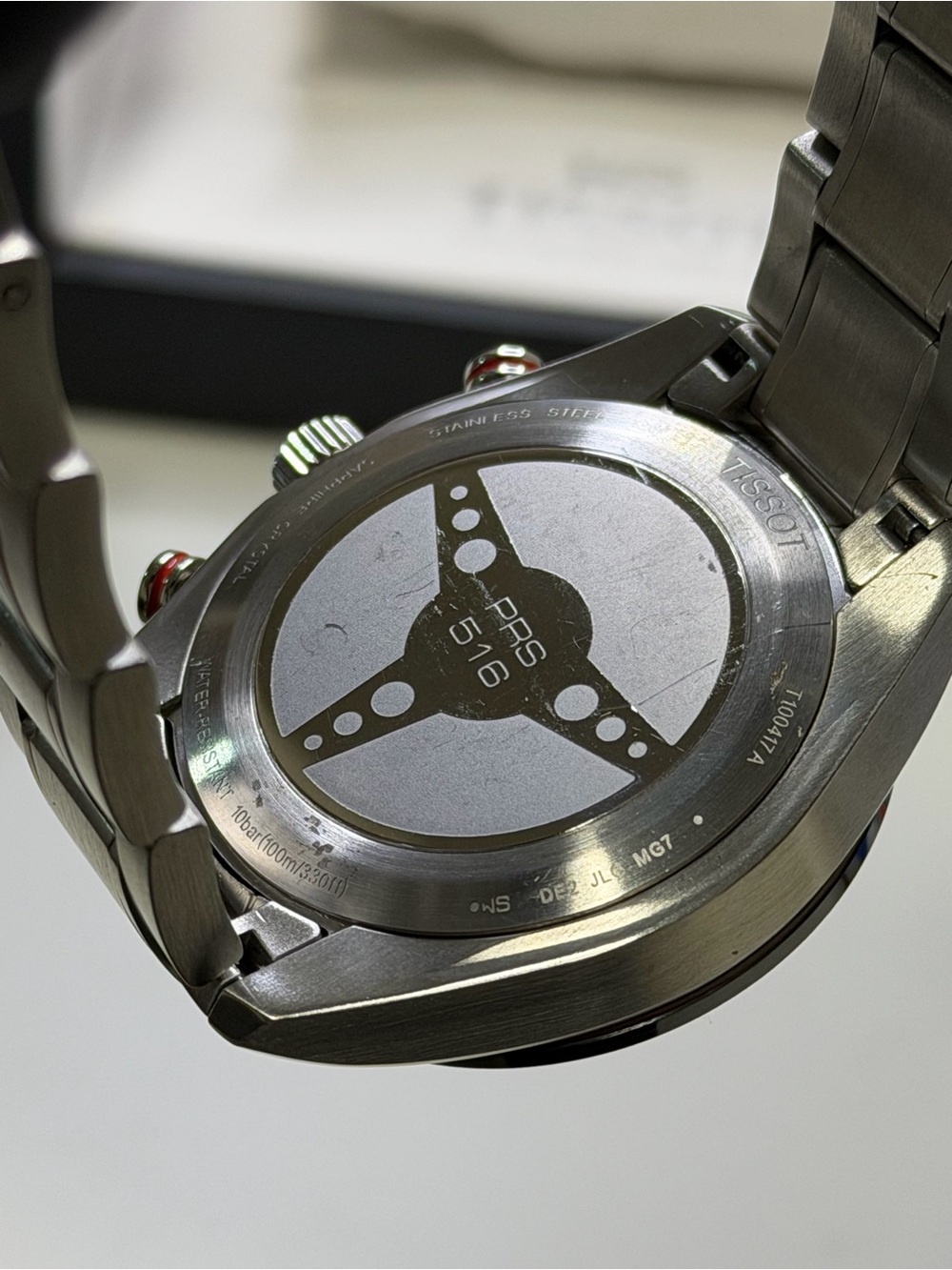((SOLD)) Tissot T-Sport PRS516 T100417A Chronograph Date White Dial 42mm Watch - Picture 10 of 15